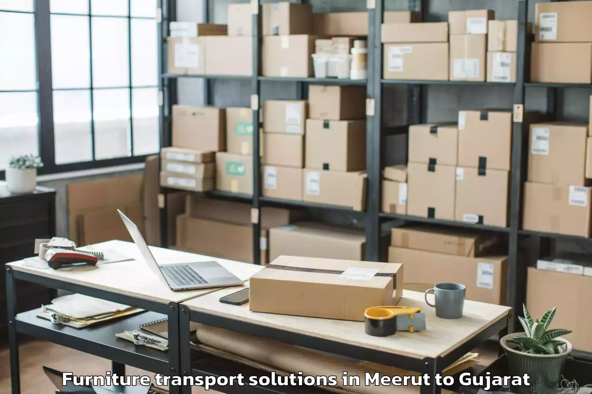 Affordable Meerut to Garbada Furniture Transport Solutions